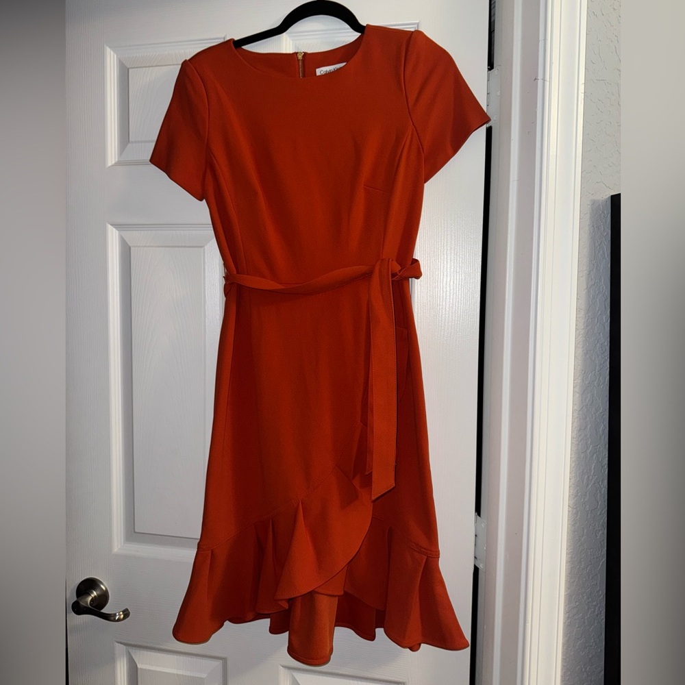 Express Asymmetrical Dress in Vibrant Orange